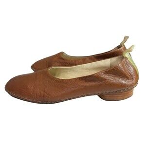 Bottega Veneta Tan Leather Low Heel Ballet Pumps Handmade in Italy  $960 Sz 8